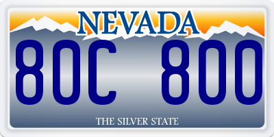 NV license plate 80C800