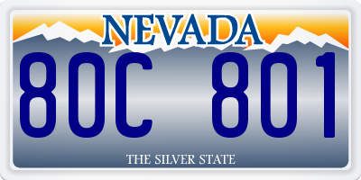 NV license plate 80C801