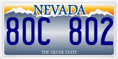 NV license plate 80C802
