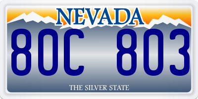 NV license plate 80C803