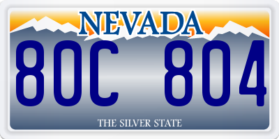 NV license plate 80C804