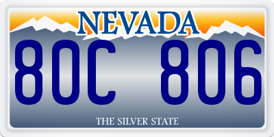 NV license plate 80C806