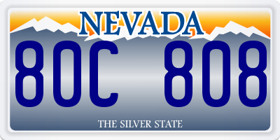 NV license plate 80C808