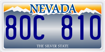 NV license plate 80C810