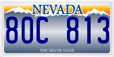 NV license plate 80C813
