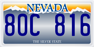 NV license plate 80C816