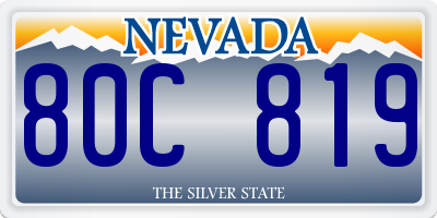 NV license plate 80C819