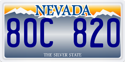 NV license plate 80C820
