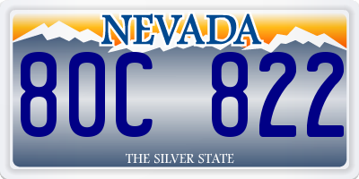 NV license plate 80C822