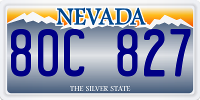 NV license plate 80C827