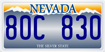 NV license plate 80C830