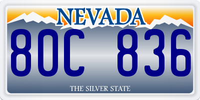 NV license plate 80C836