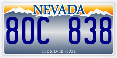 NV license plate 80C838