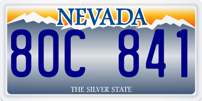 NV license plate 80C841