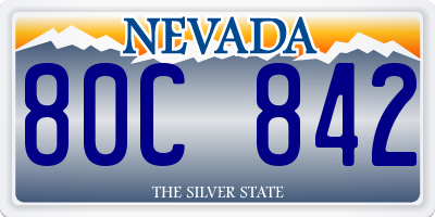 NV license plate 80C842