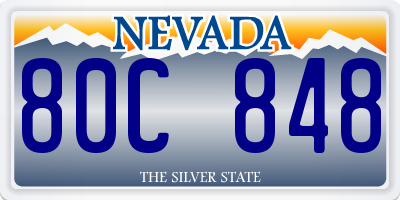 NV license plate 80C848