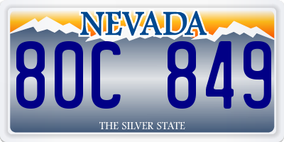 NV license plate 80C849