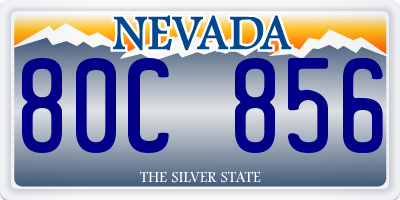 NV license plate 80C856