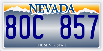 NV license plate 80C857