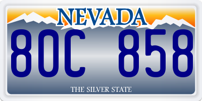 NV license plate 80C858