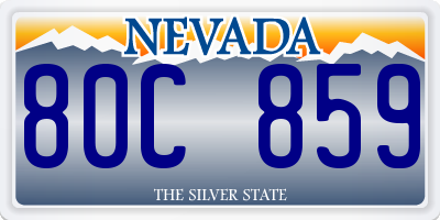 NV license plate 80C859