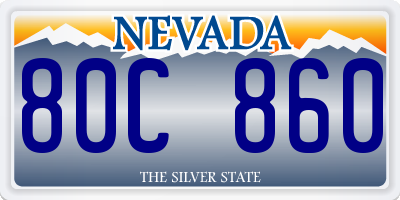 NV license plate 80C860