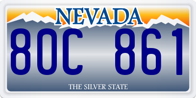 NV license plate 80C861