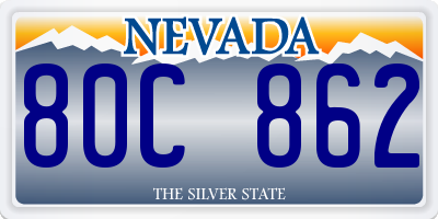 NV license plate 80C862