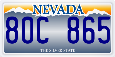 NV license plate 80C865