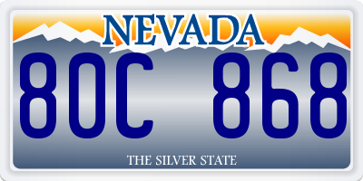 NV license plate 80C868