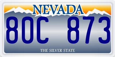 NV license plate 80C873