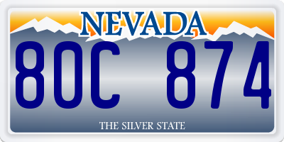 NV license plate 80C874