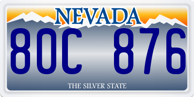 NV license plate 80C876