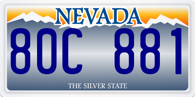 NV license plate 80C881