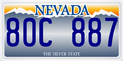 NV license plate 80C887