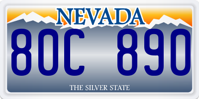 NV license plate 80C890