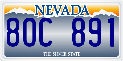 NV license plate 80C891