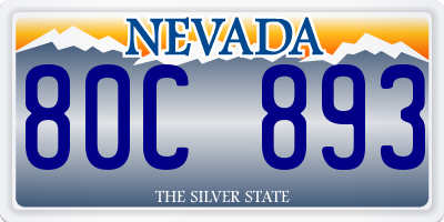 NV license plate 80C893