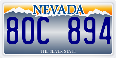 NV license plate 80C894