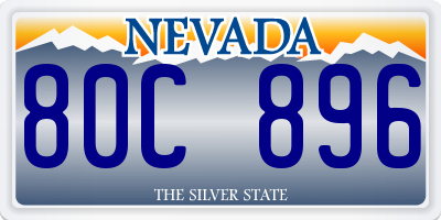 NV license plate 80C896