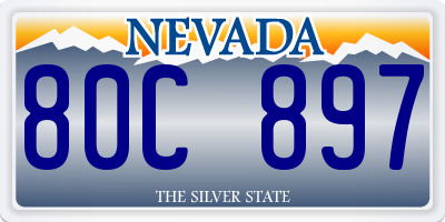 NV license plate 80C897