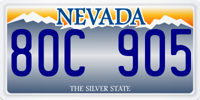 NV license plate 80C905