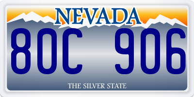 NV license plate 80C906