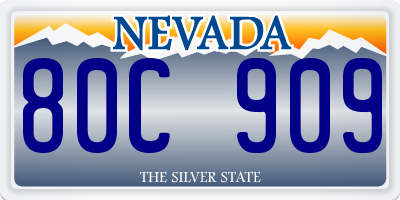 NV license plate 80C909