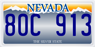 NV license plate 80C913