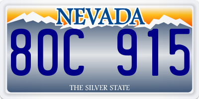 NV license plate 80C915