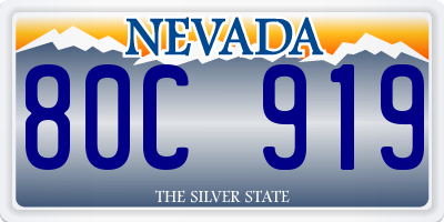 NV license plate 80C919