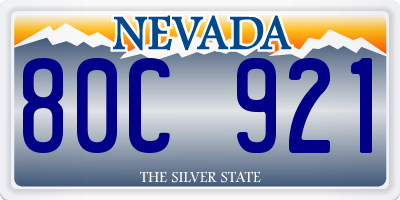 NV license plate 80C921
