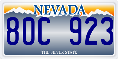 NV license plate 80C923