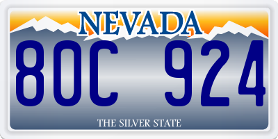 NV license plate 80C924